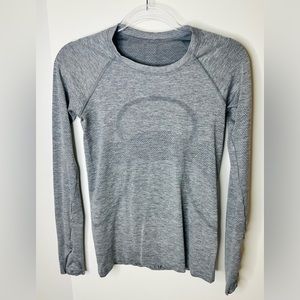 Slate/white Lululemon Swifly Tech Long Sleeve